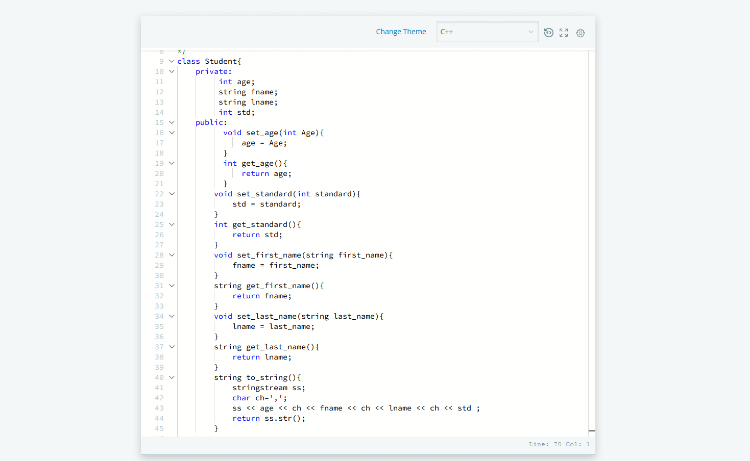 Class in C++ HackerRank Solution