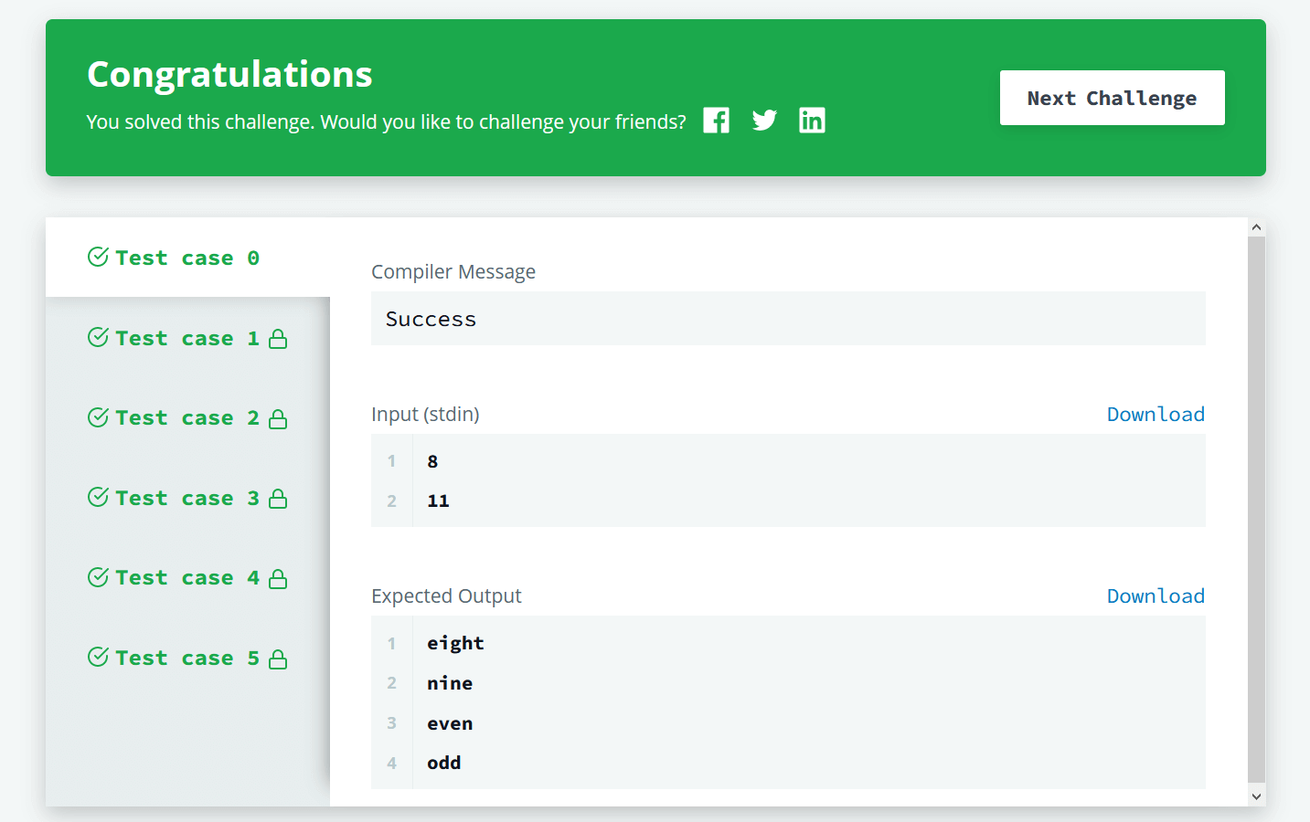 for loop in c++ hackeerank solution