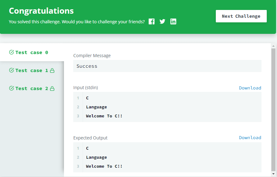 Playing With Characters in C HackerRank Solution